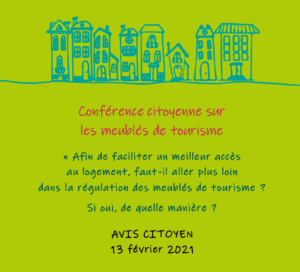 Lire la suite à propos de l’article Avis de la conférence citoyenne relatif aux meublés de tourisme